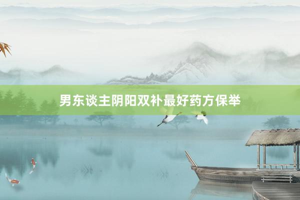 男东谈主阴阳双补最好药方保举