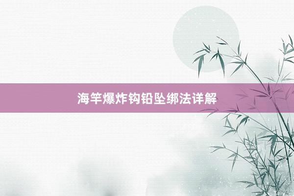 海竿爆炸钩铅坠绑法详解