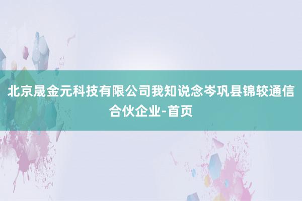 北京晟金元科技有限公司我知说念岑巩县锦较通信合伙企业-首页